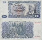 Austria: Oesterreichische Nationalbank 1000 Schilling 1954, P.135, Anton Bruckner, always a very popular banknote in still nice condition with very st...