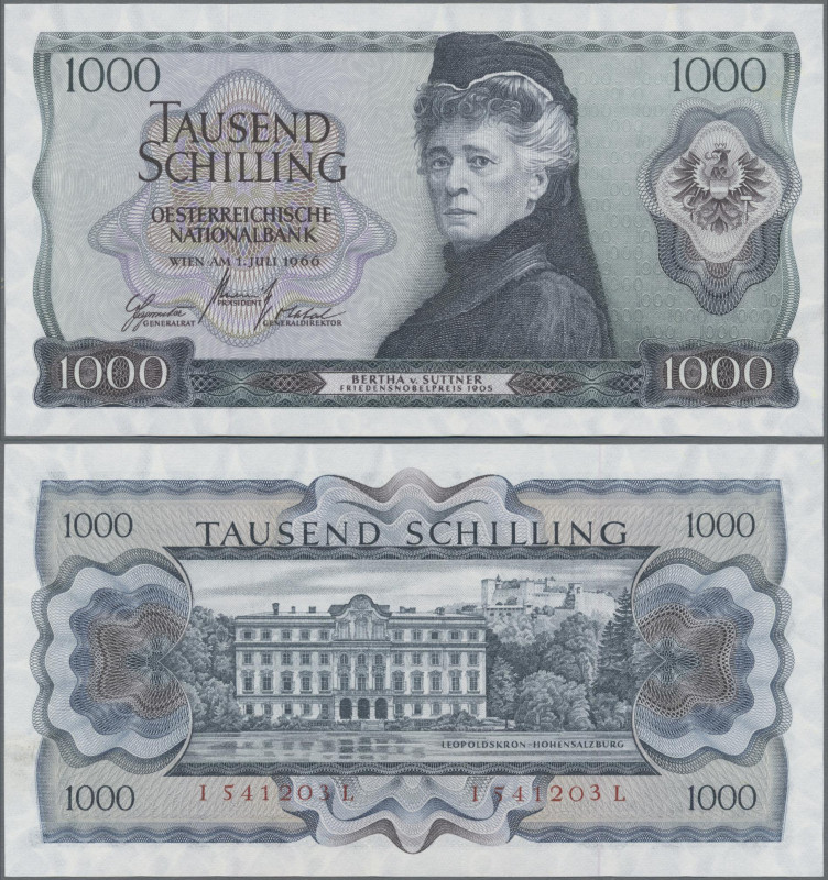 Austria: Oesterreichische Nationalbank 1000 Schilling 1966, P.147, Bertha von Su...