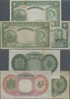 Bahamas: The Bahamas Government, lot with 3 banknotes Queen Elisabeth II and King George VI, L.1936 & ND(1953) with 4 Shillings (P.9e, F/F+), 4 Shilli...