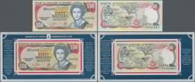 Bermuda: Bermuda Monetary Authority pair with 50 Dollars 12th October 1992 commemorating the Quincentenary of First Landfall of Christoph Columbus (14...