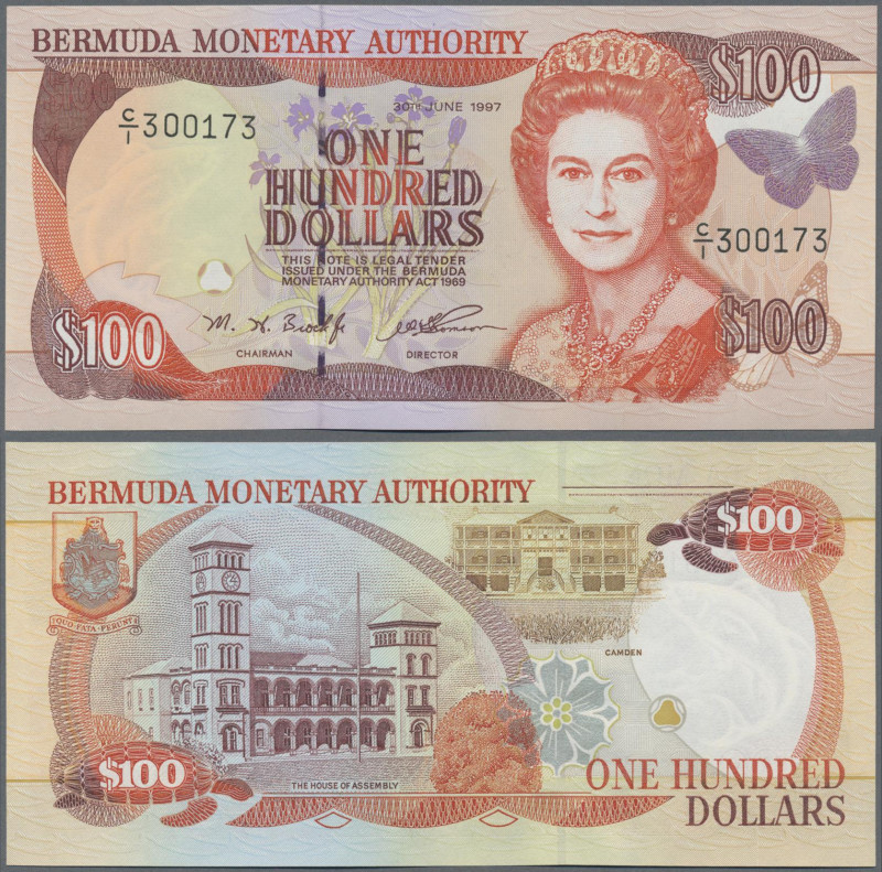 Bermuda: Bermuda Monetary Authority 100 Dollars 30th June 1997, P.49 with serial...