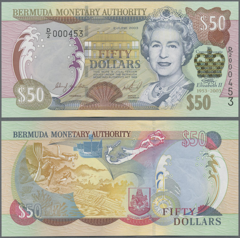 Bermuda: Bermuda Monetary Authority 50 Dollars 2nd June 2003 commemorating the 5...