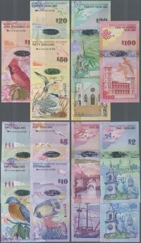 Bermuda: Bermuda Monetary Authority, lot with 7 banknotes 2009 series with 2, 5,...