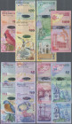 Bermuda: Bermuda Monetary Authority, lot with 7 banknotes 2009 series with 2, 5, 10, 20, 50 and 100 Dollars, all with serial # prefix ”Bermuda onion” ...