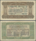 Bulgaria: 1000 Leva bond issue 1945, P67O, slightly stained paper with several folds. Condition: F
 [differenzbesteuert]
