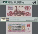 China: China Peoples Republic 1 Yuan 1960 with serial # prefix: 2 Roman numerals, P.874c, PMG graded 66 Gem Uncirculated EPQ.
 [zzgl. 7 % Importspese...