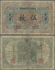 China: Monetary Bureau of Chihli, 5 Coppers 1921, P.S1268a, weak paper with several small border tears, Condition: VG/F-.
 [differenzbesteuert]