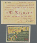 Denmark: 1920-1927, Partie mit einer 10 Kronen-Banknote vom 1.Juni 1927 aus Haderslev und einem 50 Pfennig-Notgeldschein vom 14.März 20 aus Knivsberg....