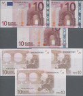 EURO: European Central Bank, first series 2002 with signature DUISENBERG, lot with 3 banknotes 10 Euro with prefix X and printers code R , P.2x, with ...
