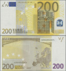 EURO: European Central Bank, first series 2002 with signature TRICHET, 200 Euro, prefix X, printers code E001A1, P.13x, in UNC condition.
 [differenz...