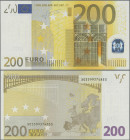 EURO: European Central Bank, first series 2002 with signature TRICHET, 200 Euro, prefix X, printers code E001H4, P.13x in UNC condition.
 [differenzb...