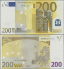 EURO: European Central Bank, first series 2002 with signature DRAGHI, 200 Euro, prefix X, printers code R008A4, P.19x1 in UNC condition.
 [differenzb...