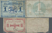 Greenland: Set with 25 Oere Handelsstederne i Grønland 1905 with signatures: Ryberg & Krenchel (P.4a, F- with small missing parts at lower margin) and...