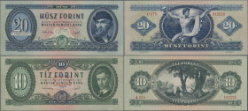 Hungary: Magyar Nemzeti Bank pair with 10 and 20 Forint 1949, P.164, 165, both in UNC condition. (2 pcs.)
 [differenzbesteuert]