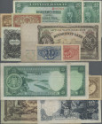 Latvia: Lot with 8 banknotes, comprising 10 Latu 1937 (P.29a, F/F+), 20 Latu 1935 (P.30a, F/F+), 2x 25 Latu 1938 (P.21, F+), 5 and 10 Kapeikas ND(1920...