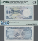 Lebanon: Banque de Syrie et du Liban, 5 Livres Libanaises 1961, P.56b, perfect condition and PMG graded 65 Gem Uncirculated EPQ.
 [zzgl. 19 % MwSt.]