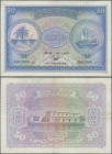 Maldives: Maldivian State – Government Treasurer 50 Rufiyaa 1980, P.6c, very nice with strong paper and bright colors, some folds and a few tiny spots...
