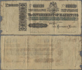 Mauritius: The Government of Mauritius, 10 Shillings or 2 1/2 Dollars of Mauritius 186x remainder, P.11r with printed serial number 346529 and without...