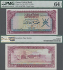 Oman: Central Bank of Oman 5 Rials ND(1977), P.18, PMG 64 Choice Uncirculated EPQ.
 [differenzbesteuert]