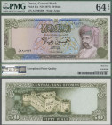 Oman: Central Bank of Oman 50 Rials ND(1977), P.21, PMG 64 Choice Uncirculated EPQ.
 [differenzbesteuert]