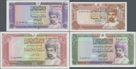 Oman: Central Bank of Oman, set with 5 banknotes, series 1987-1994 ”Sultan Qaboos bin Sa'id”, comprising 100 Baisa 1994 (P.22d, UNC), 200 Baisa 1994 (...