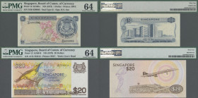 Singapore: Board of Commissioners of Currency, pair with 1 Dollar ND(1972), signature: Hon Sui Sen, P.1d (PMG 64) and 20 Dollars ND(1979), signature: ...