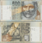 Slovakia: National Bank of Slovakia 500 Korun 1993 SPECIMEN, P.23s, two times perforated ”Specimen” and with regular serial number in UNC condition.
...