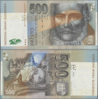 Slovakia: National Bank of Slovakia 500 Korun 2000 SPECIMEN, P.31s, two times perforated ”Specimen” and with regular serial number in UNC condition.
...