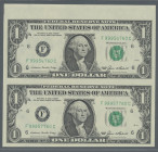 United States of America: Lot with 5 banknotes in UNC condition, comprising 5 Dollars 1988 (P.481), 2 Dollars 1976 (P.461) and 3x 1 Dollar 1985 (P.474...