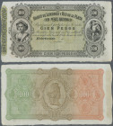 Uruguay: Banco de Londres y Rio de la Plata 100 Pesos 1862 unsigned remainder, P.S245r in excellent condition for this large size format Banknote and ...