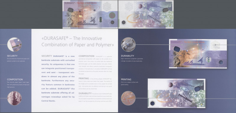 Testbanknoten: This item, produced on hybrid banknote substrate by Landqart Swit...