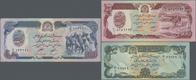 Afghanistan: Huge lot with 489 banknotes of the Democratic Republic SH 1358-1372 (1979-1993) Issue, comprising 200x 50, 96x 191x 100 and 100x 500 Afgh...