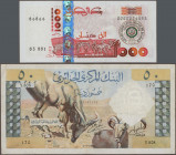 Algeria: Banque Centrale d'Algérie, lot with 15 banknotes 1964-2005, comprising 5 Francs 1964 (P.122a, F), 50 Francs 1964 (P.124, F with pinholes), 10...