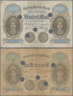 Deutschland - Altdeutsche Staaten: Frankfurt: 100 Mark 1890, PiRi A90 mit den üblichen Entwertungslöchern. Sehr saubere und farbfrische Note mit einig...