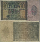 Deutschland - Deutsches Reich bis 1945: Zeitgenössische Fälschung der 10 Billionen Mark vom 1. Februar 1924, Ro.134 mit roter Aufschrift ”Falsch”, sta...