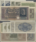 Deutschland - Deutsches Reich bis 1945: Reichskreditkasse 1939-1944, Lot mit 7 Banknoten, dabei 50 Reichspfennig (Ro.550a, F-), 2x 2 Reichsmark (Ro.55...