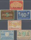 Deutschland - Alliierte Militärbehörde + Ausgaben 1945-1948: Baden, Staatsschuldenverwaltung 1947, Lot mit 3 Kleingeldscheinen, dabei 5 Pfennig (Ro.20...