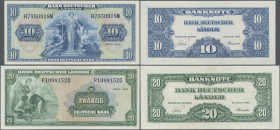 Deutschland - Bank Deutscher Länder + Bundesrepublik Deutschland: Bank deutscher Länder 10 und 20 DM Serie 1949, Ro.258 (UNC) und Ro.260 (XF). (2 Stüc...