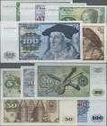 Deutschland - Bank Deutscher Länder + Bundesrepublik Deutschland: Deutsche Bundesbank, Serie BBk I 1960, Lot mit 5 Banknoten, dabei 5 DM (Serie B/A, R...