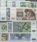Deutschland - Bank Deutscher Länder + Bundesrepublik Deutschland: Deutsche Bundesbank, Serie BBk I/IA 1970, Lot mit 5 Banknoten, dabei 5 DM (Serie B/N...