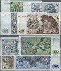 Deutschland - Bank Deutscher Länder + Bundesrepublik Deutschland: Deutsche Bundesbank, Serie BBk I/IA 1970, Lot mit 4 Banknoten, dabei 10 DM (Serie CF...