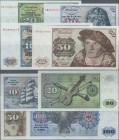 Deutschland - Bank Deutscher Länder + Bundesrepublik Deutschland: Deutsche Bundesbank, Serie BBk IA 1977, Lot mit 4 Banknoten, dabei 10 DM (Serie CH/J...