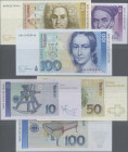 Deutschland - Bank Deutscher Länder + Bundesrepublik Deutschland: Deutsche Bundesbank, Serie BBk III 1989, Lot mit 3 Banknoten, dabei 10 DM (Serie AK/...