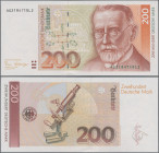 Deutschland - Bank Deutscher Länder + Bundesrepublik Deutschland: Deutsche Bundesbank, Serie BBk III 1989, 200 DM mit Serie AG/L, Ro.295a in kassenfri...