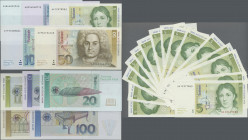 Deutschland - Bank Deutscher Länder + Bundesrepublik Deutschland: Deutsche Bundesbank, Serie BBk III 1991, Lot mit 20 Banknoten, dabei 5 DM (Serie A/D...