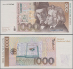 Deutschland - Bank Deutscher Länder + Bundesrepublik Deutschland: Deutsche Bundesbank, Serie BBk III 1991, 1000 DM mit Serie AA/N, Ro.302a in kassenfr...