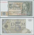 Deutschland - Bank Deutscher Länder + Bundesrepublik Deutschland: Ersatzserie BBk II für Westberlin 5 DM 1963, nicht ausgegeben, Ro.ex313 (B5, P.29A) ...
