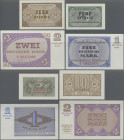 Deutschland - Bank Deutscher Länder + Bundesrepublik Deutschland: Bundeskassenscheine 1967, Lot mit 4 Banknoten, 5 und 10 Pfennig, sowie 1 und 2 DM, R...