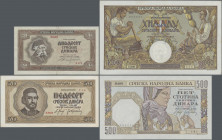 Deutschland - Nebengebiete Deutsches Reich: Besatzungsausgaben Serbien 2. Weltkrieg 1941-1943, Lot mit 9 Banknoten, dabei 100 Dinara (Ro.601, F), 20 D...