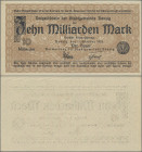 Deutschland - Nebengebiete Deutsches Reich: Stadtgemeinde Danzig 10 Milliarden Mark vom 11. Oktober 1923, Ro.810a in kassenfrischer Erhaltung: UNC. ÷ ...